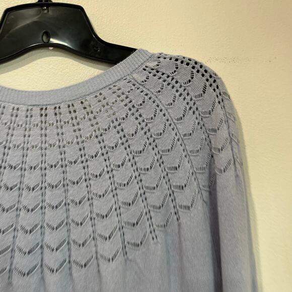 Loft Lavender Sweater Wool Blend Knit Top Women’s Cottagecore Soft Knit Sz L - Picture 6 of 10